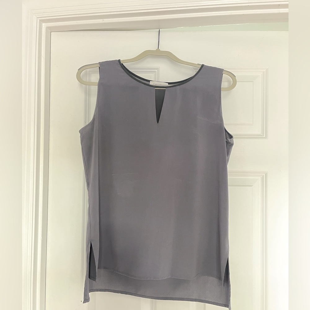 Calvin Klein Elegant Gray Sleeveless Top